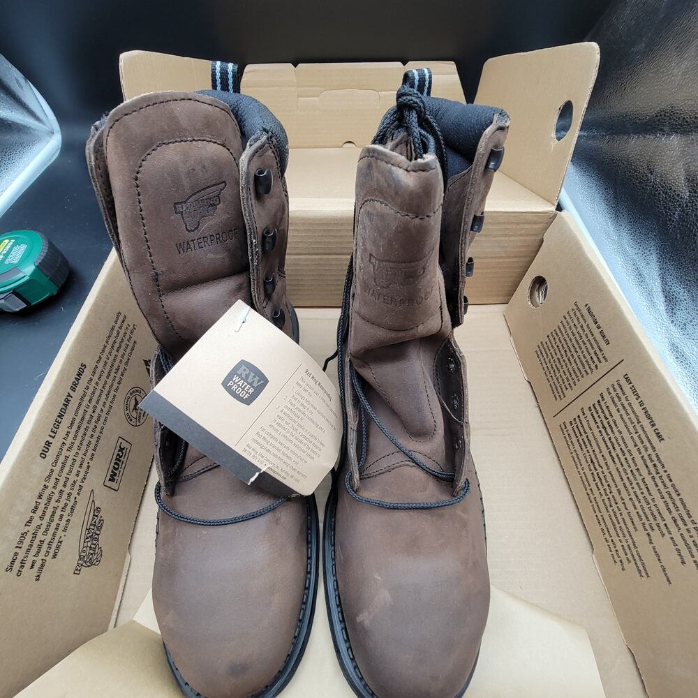 Red Wing 4435 Work Boots Steel Toe Waterproof Brown Mens 12 D USA